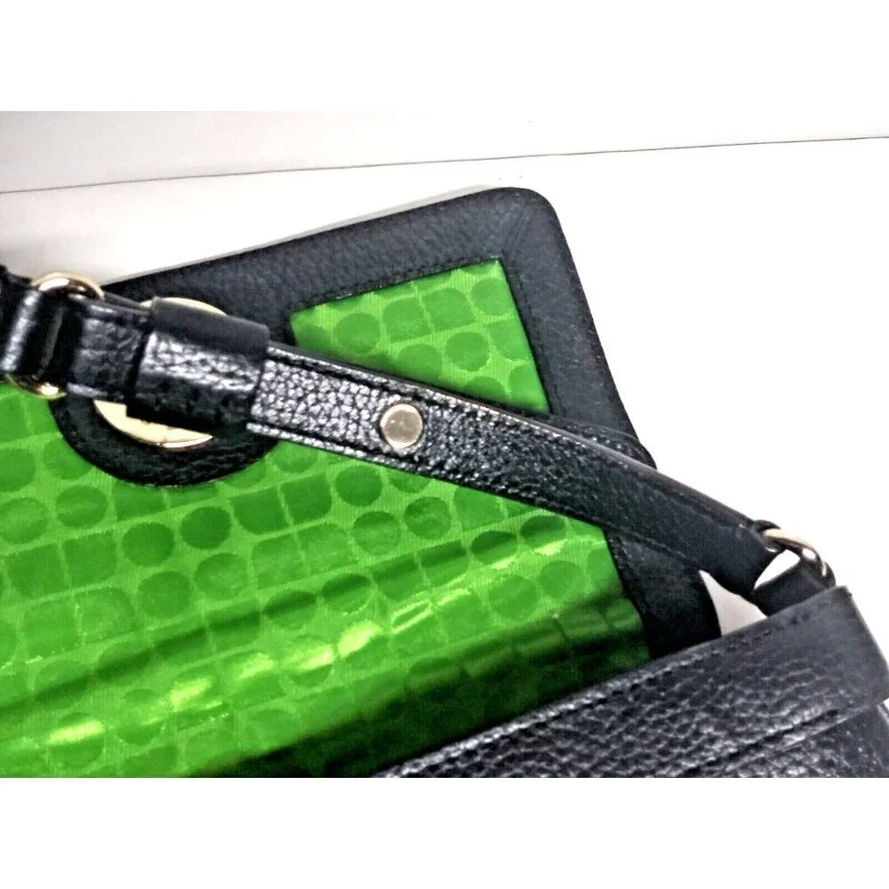 KATE SPADE Double Vanessa York Street Noel Hobo Bag Perforated Leather Black NEW